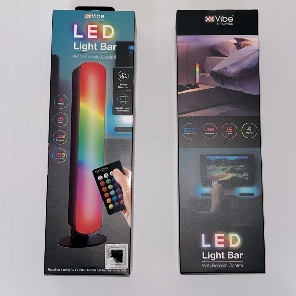 Light Bar, LED, by Vibe 15 colors, 4 modes, USB powered. NIB. This is for both.